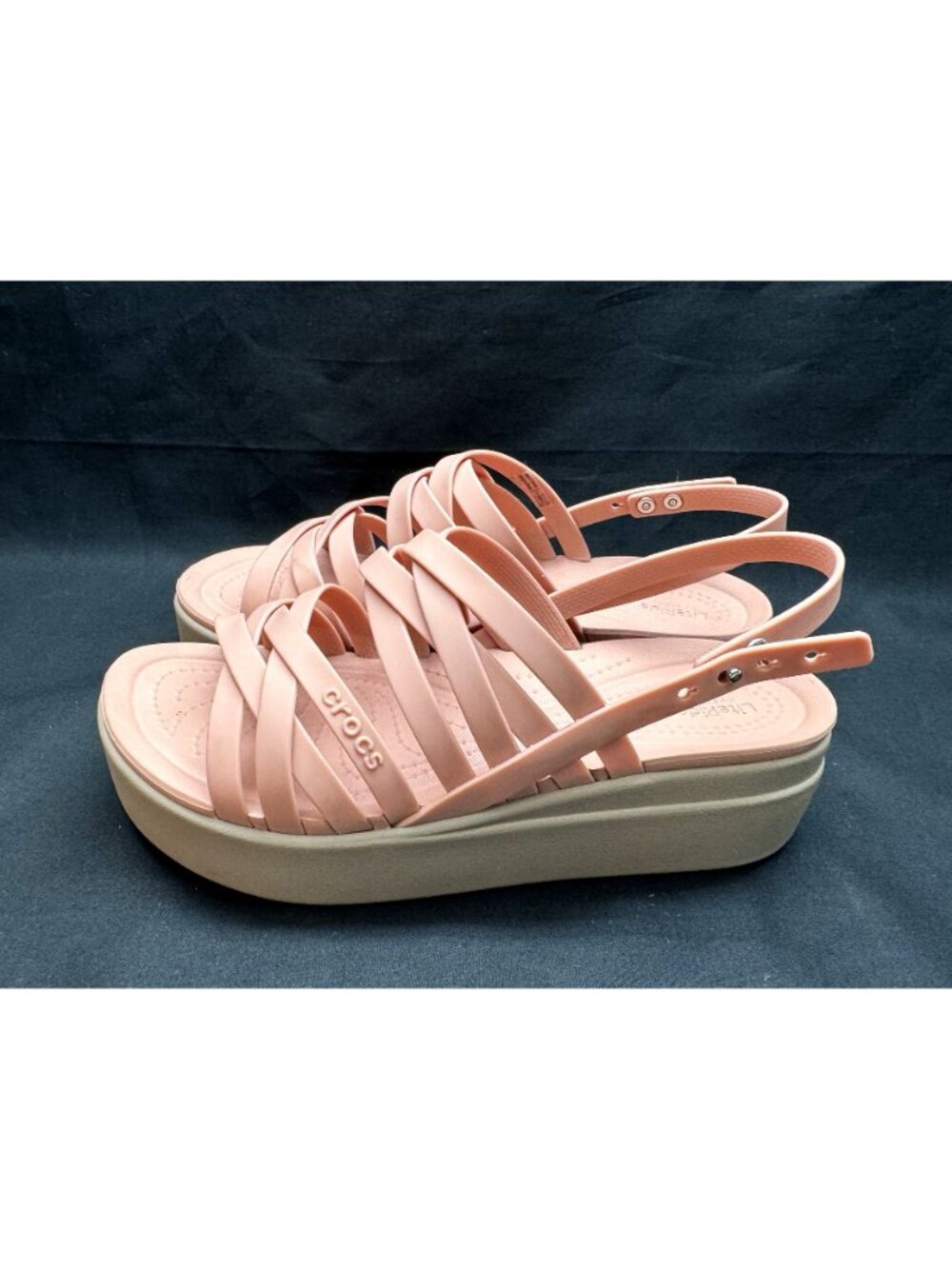 Crocs Brooklyn Strappy Platform Sandals Blush Pink LiteRide Women's Size 8 - Picture 14 of 14